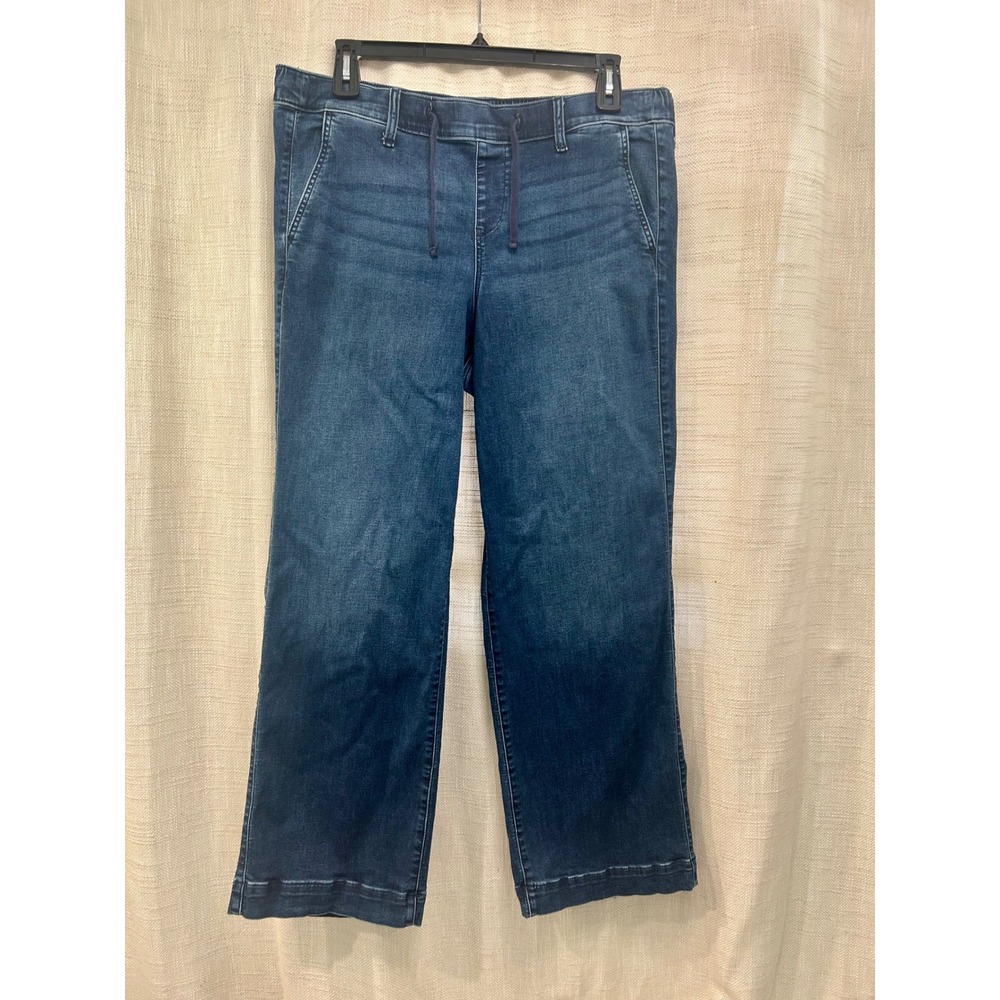 Torrid Womens 1T Weekend Wide-Leg Mid-Rise Jean Drawstring Pull On Stretch